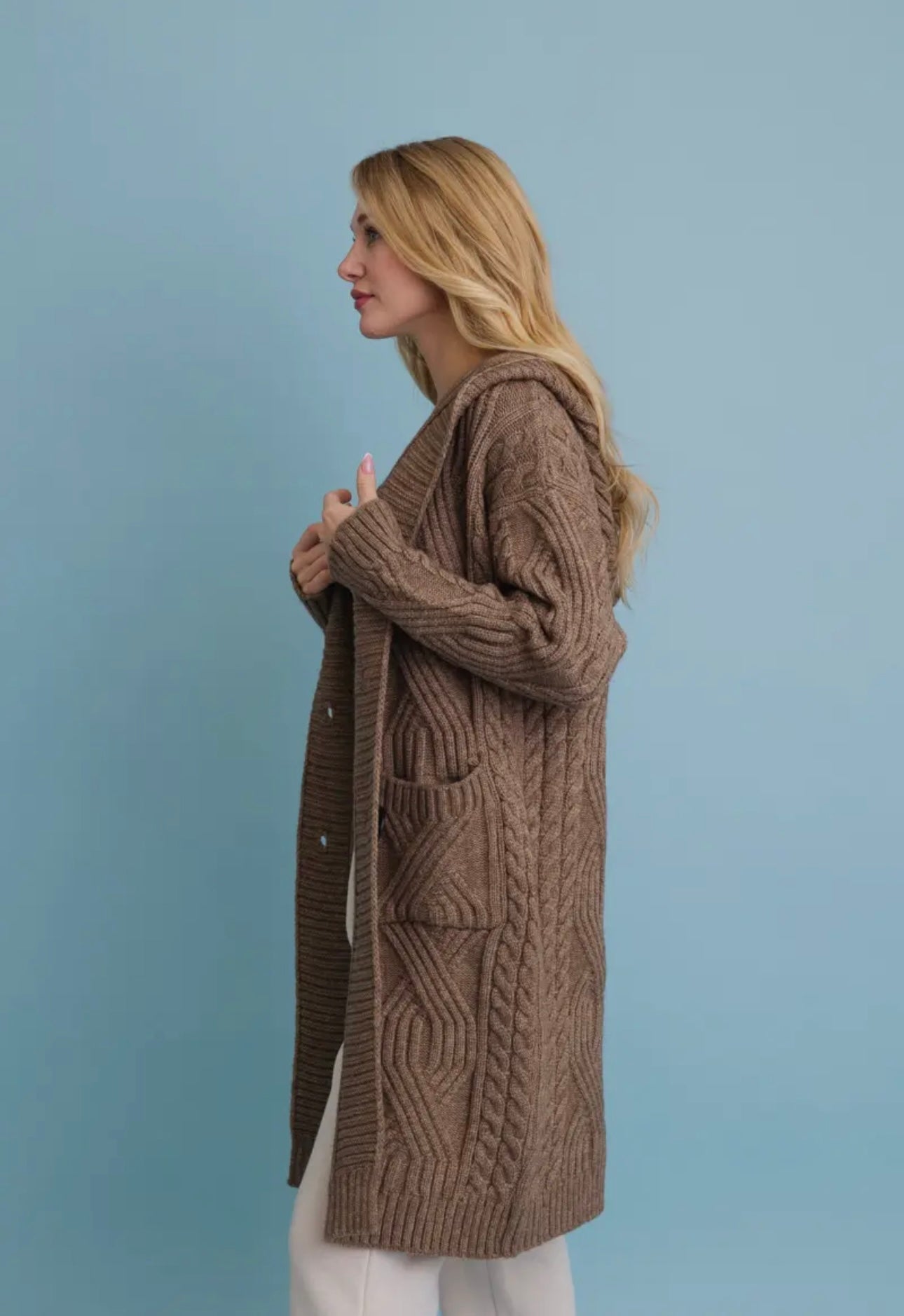Long Knit Cardigan - Mocha