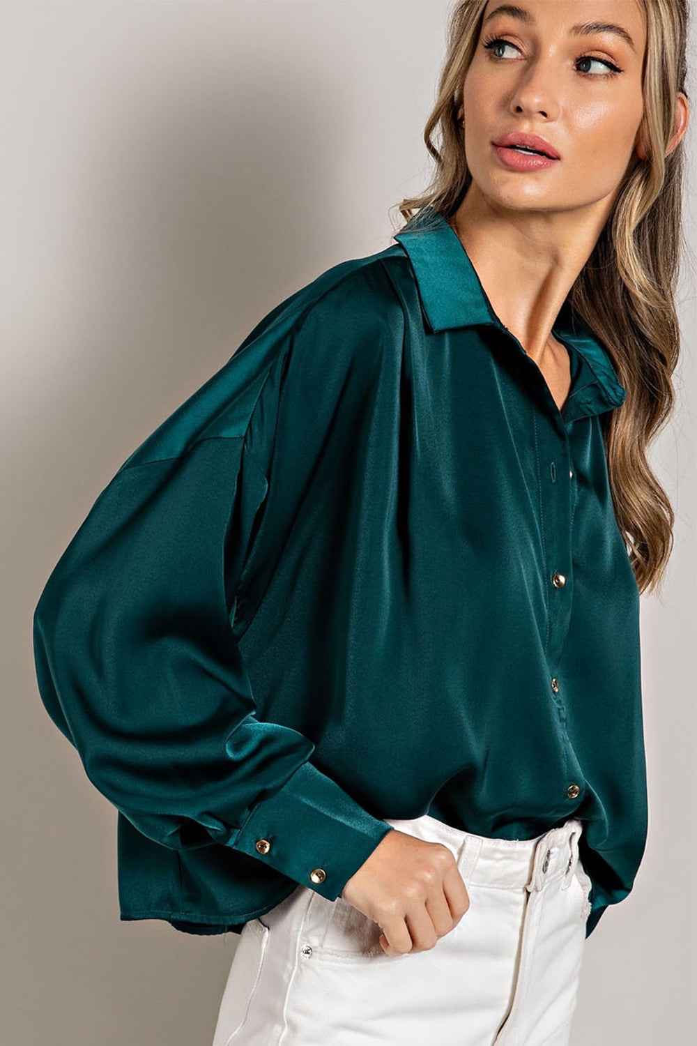 Silk Holiday Blouse - Teal
