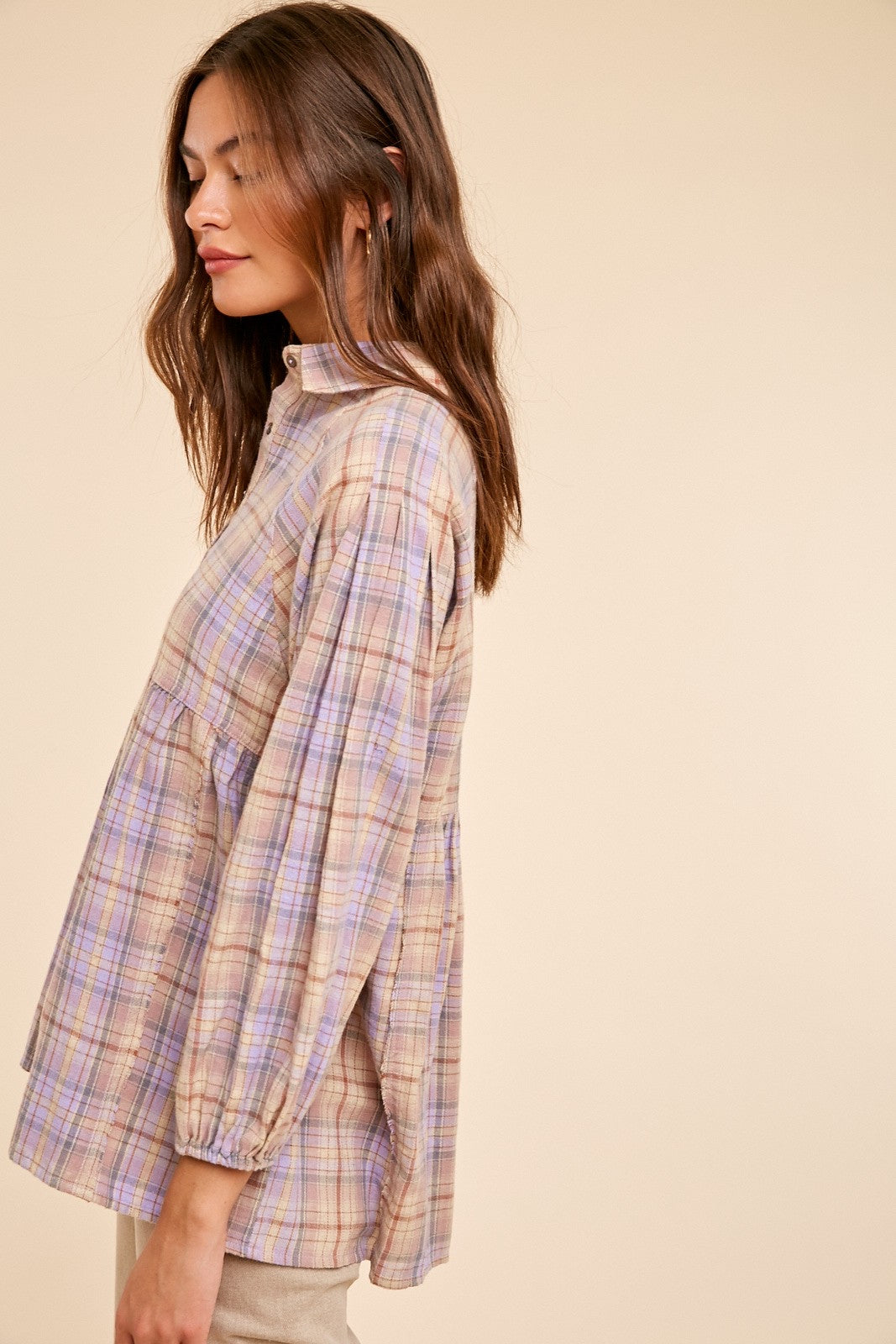 Lavender Plaid Top