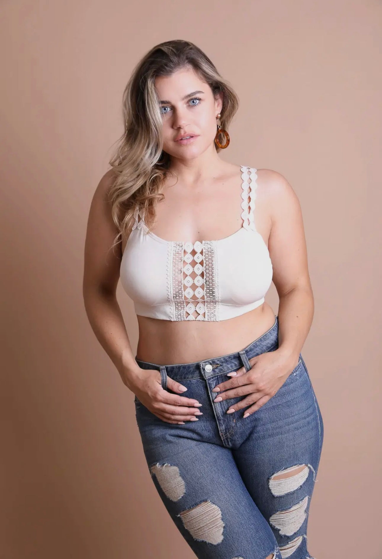 Plus Boho Eye Lace Bralette