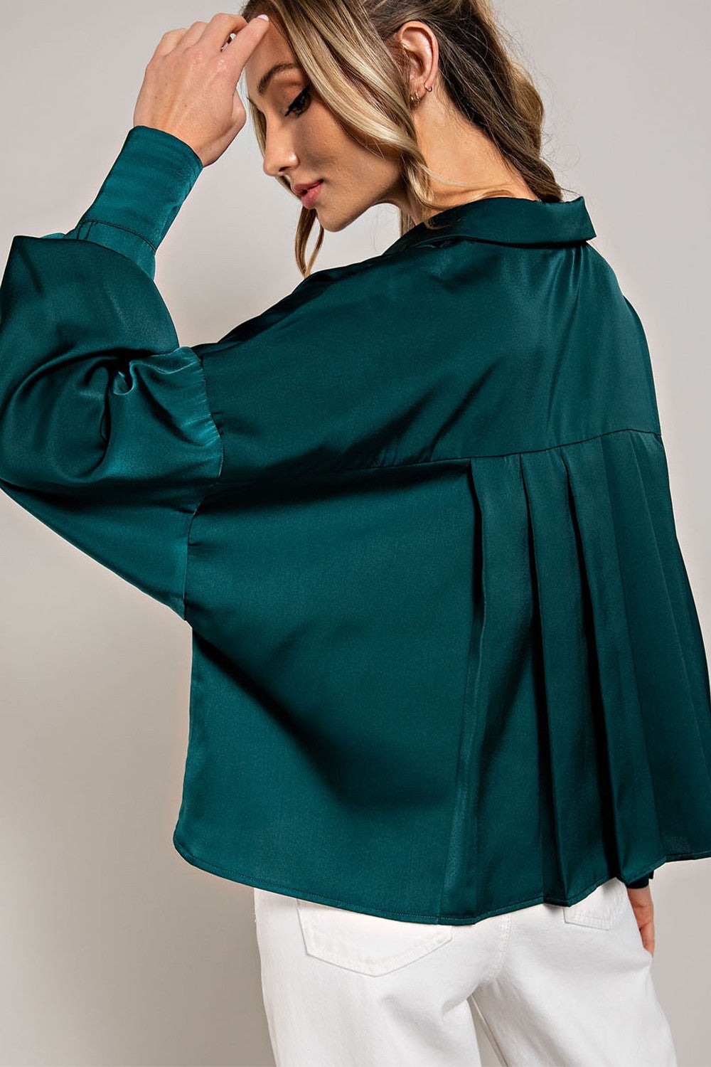 Silk Holiday Blouse - Teal
