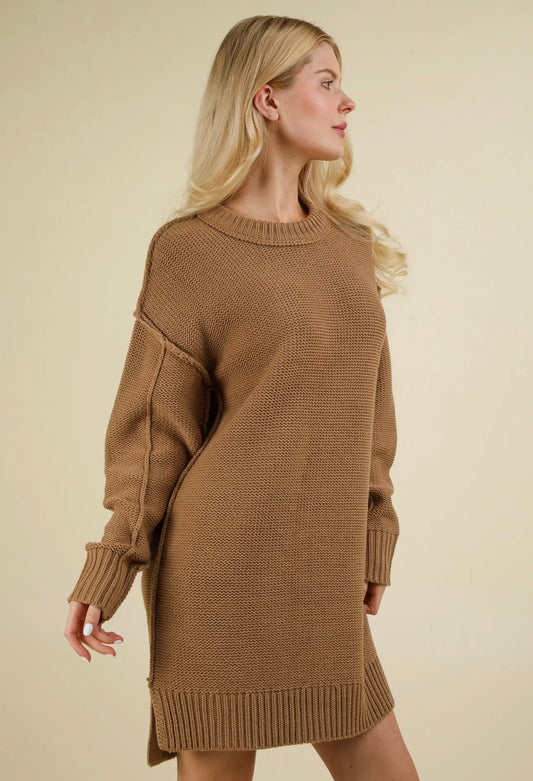 Chunky Sweater Dress - Mocha