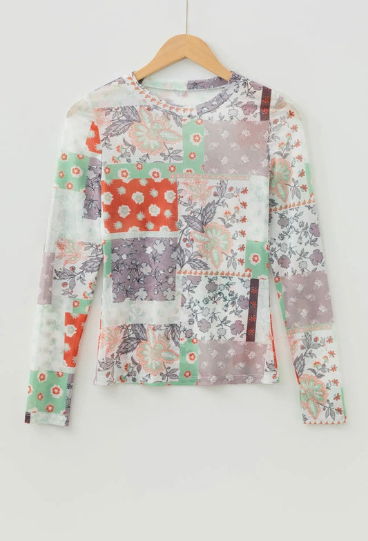 Paisley Mesh Top