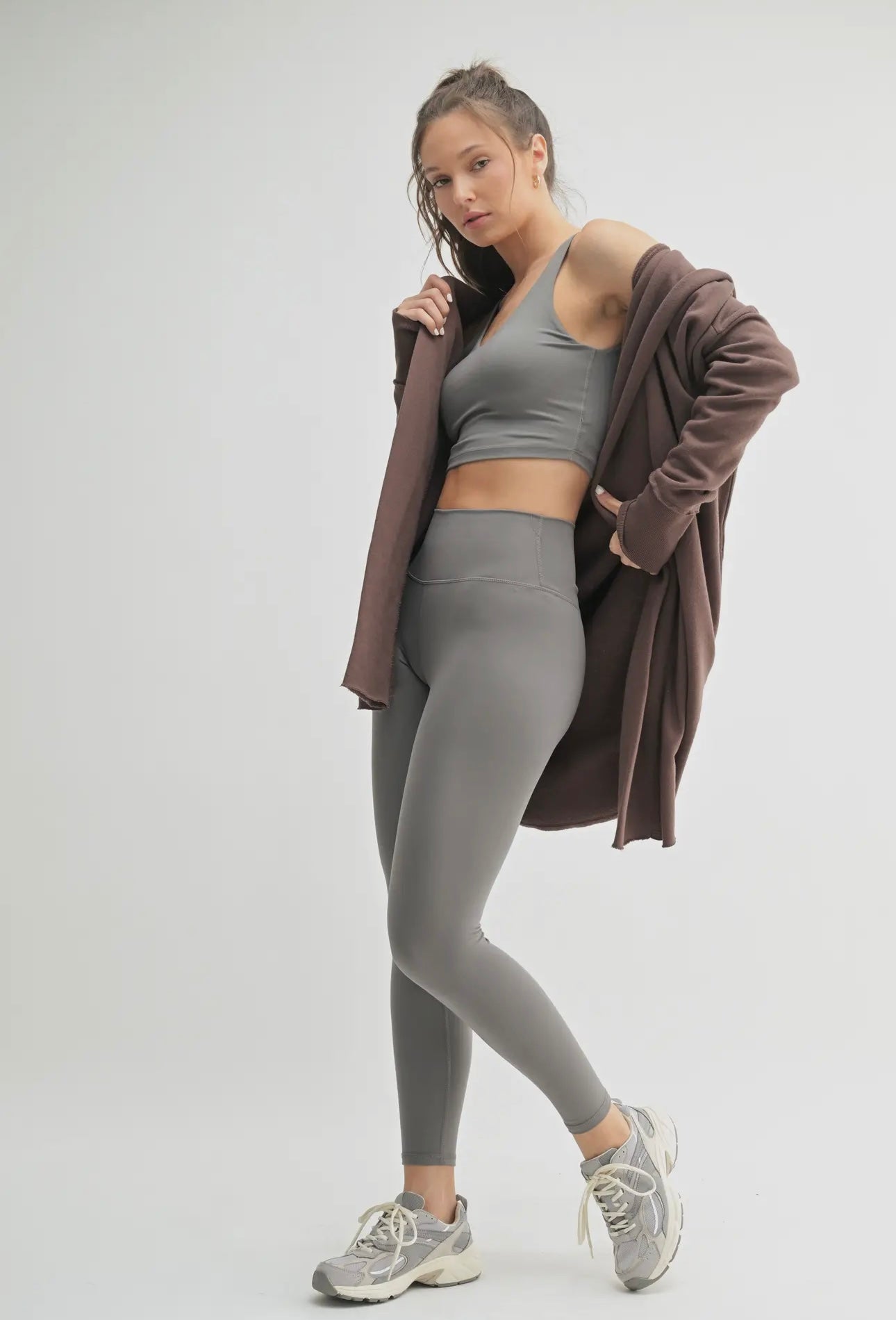 Hooded Long Cardigan - Chocolate