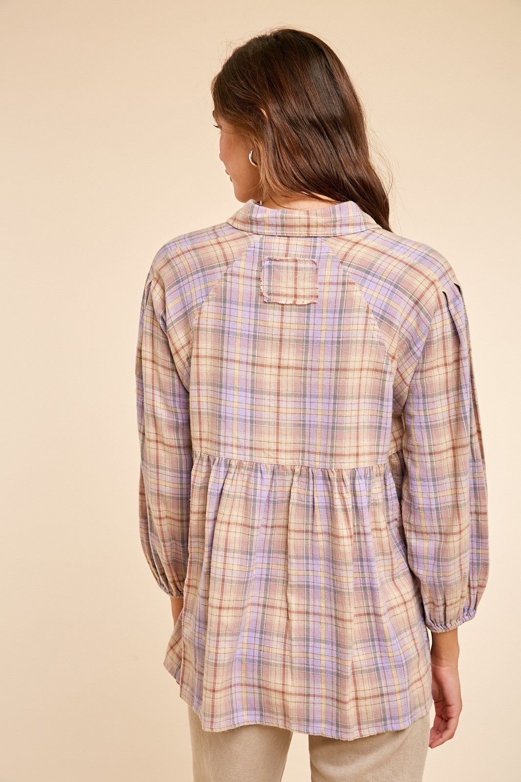 Lavender Plaid Top
