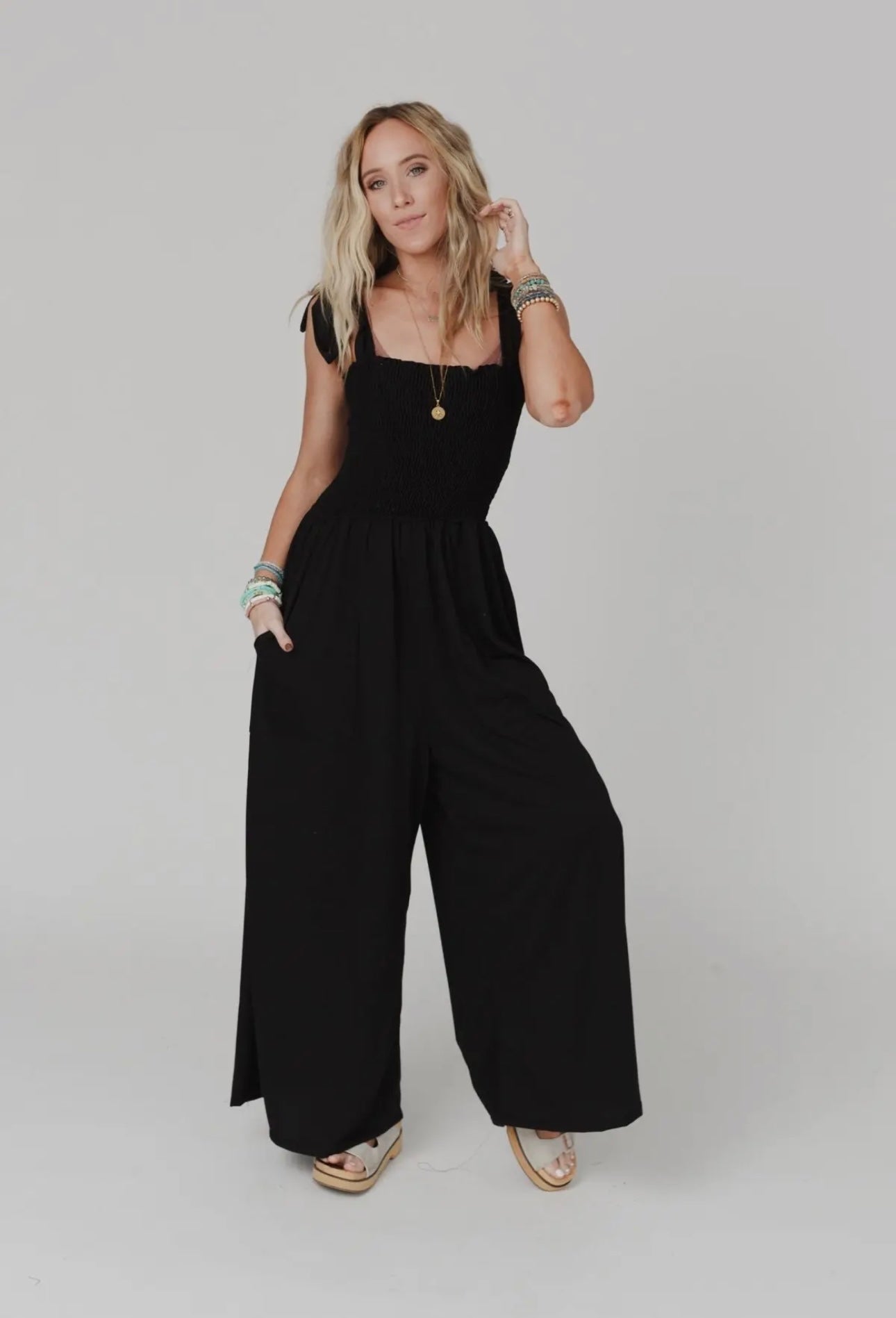 Day trip Wide Leg Jumpsuit - Black
