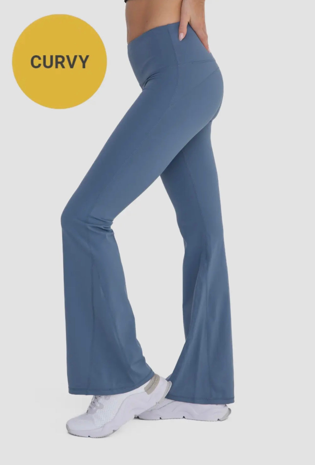 High Rise Leggings - Dusty Blue