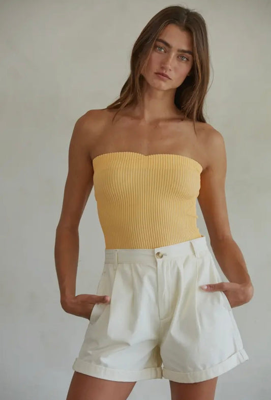 Seamless Ribbed Tube Top - Daisy