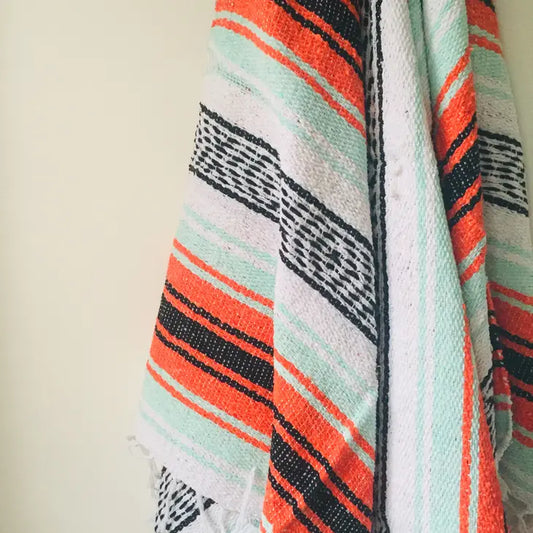 Orange & Mint Beach Blanket