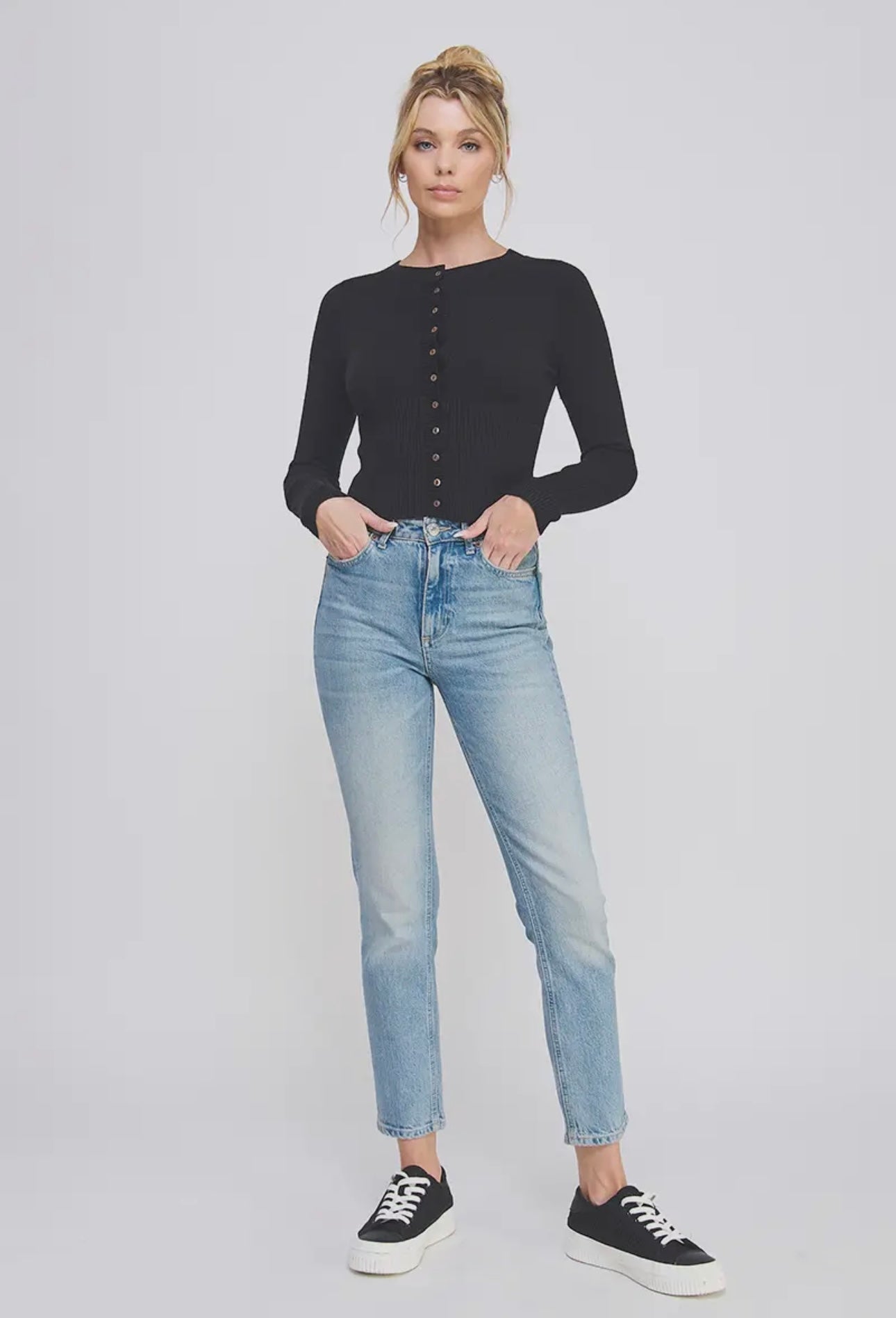 Button Up Cardigan - Black