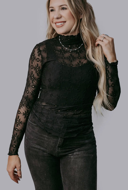 Mesh Long Sleeve Top