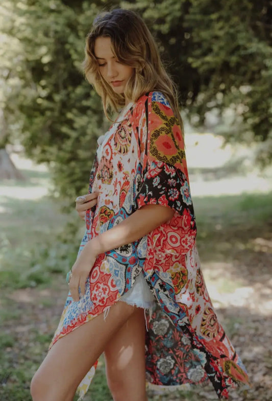 Boho Floral Kimono