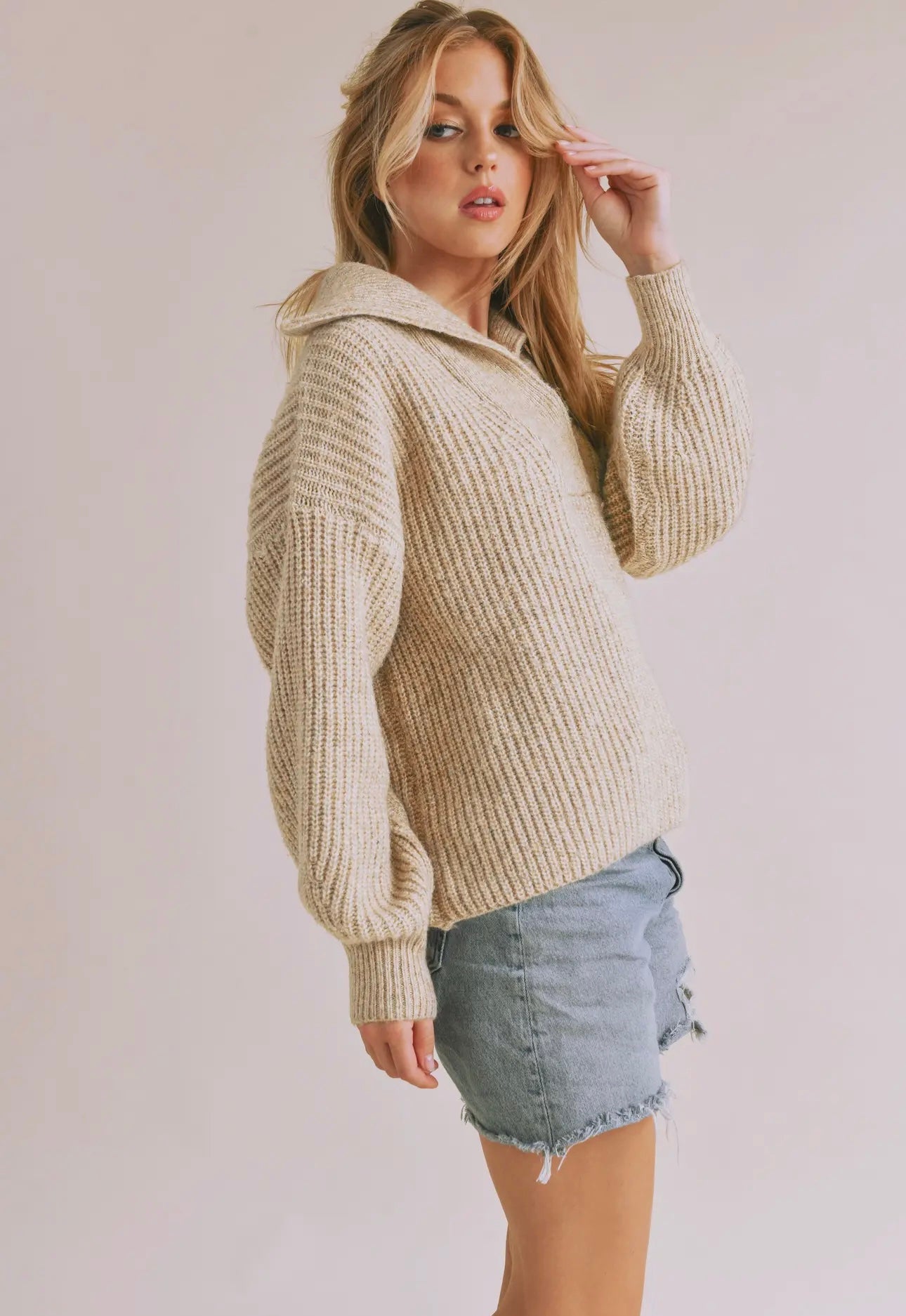 Bonfire Henley Sweater - Oat