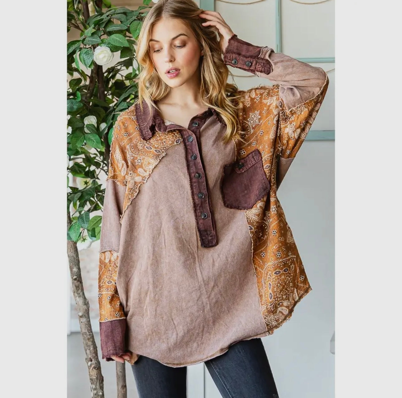 Paisley Long Sleeve Top