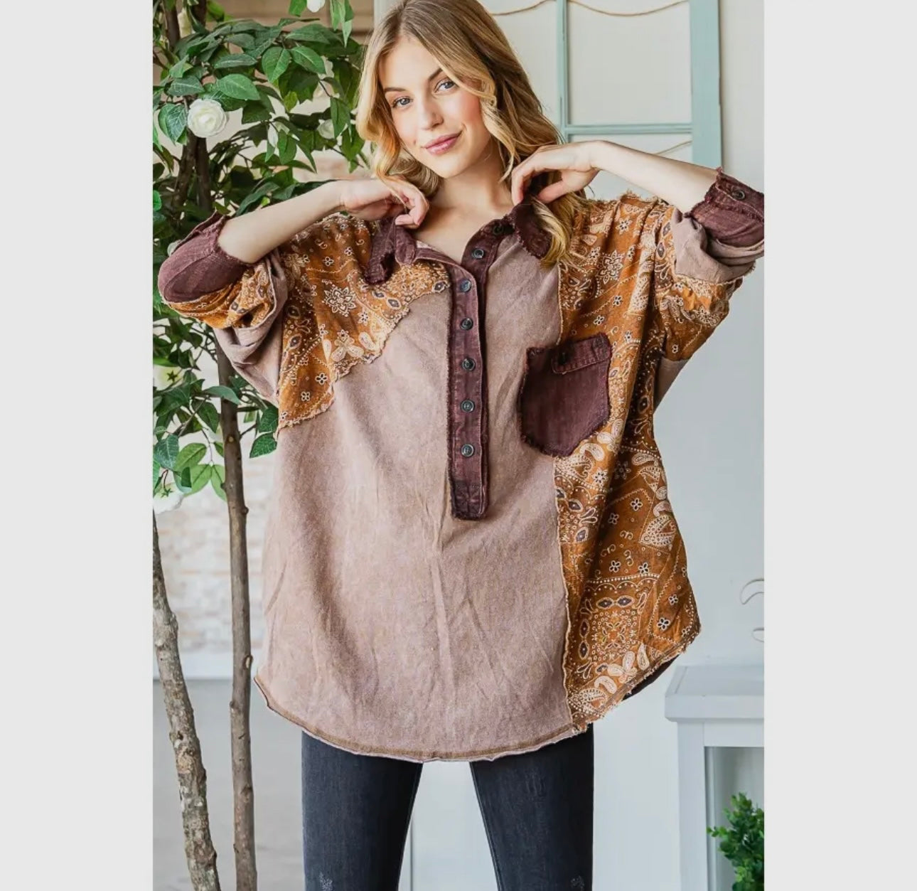 Paisley Long Sleeve Top