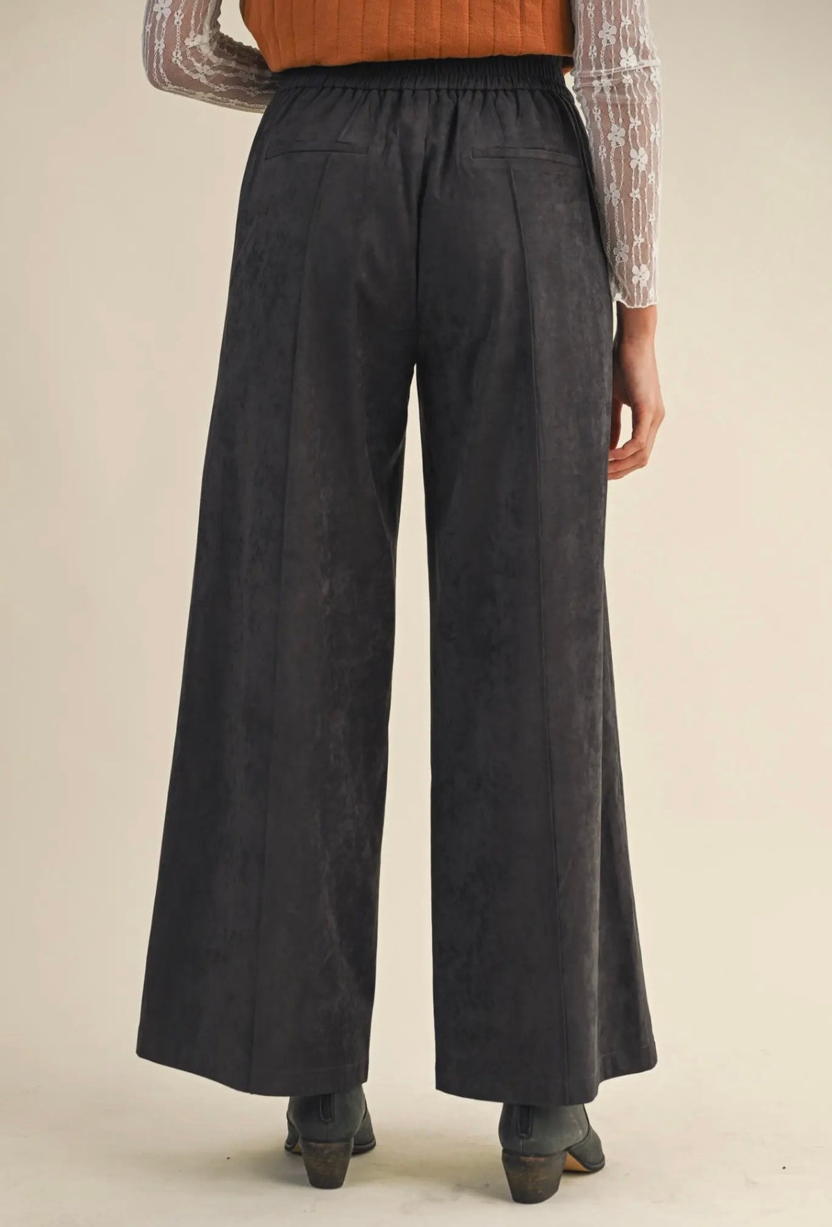 Suede Wide Leg Pants
