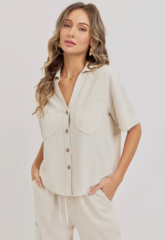 Linen Button Down Top