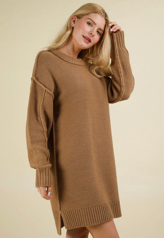 Chunky Sweater Dress - Mocha