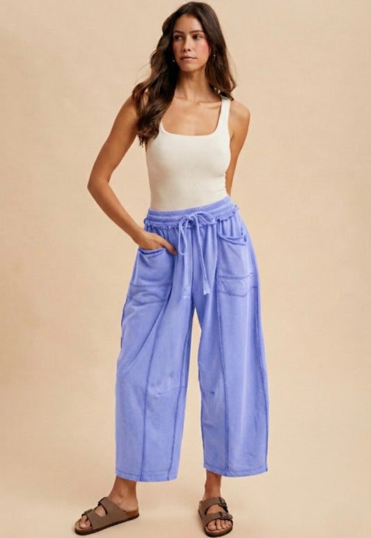 Barrel Knit Pants - Periwinkle