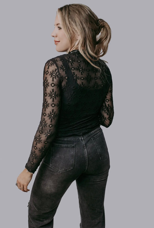 Mesh Long Sleeve Top