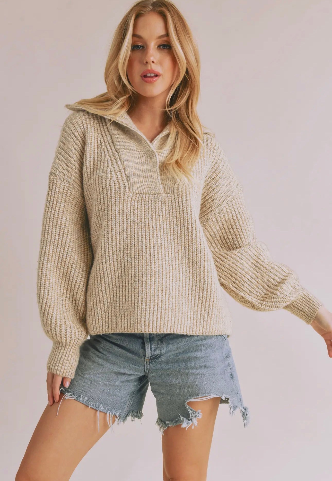 Bonfire Henley Sweater - Oat