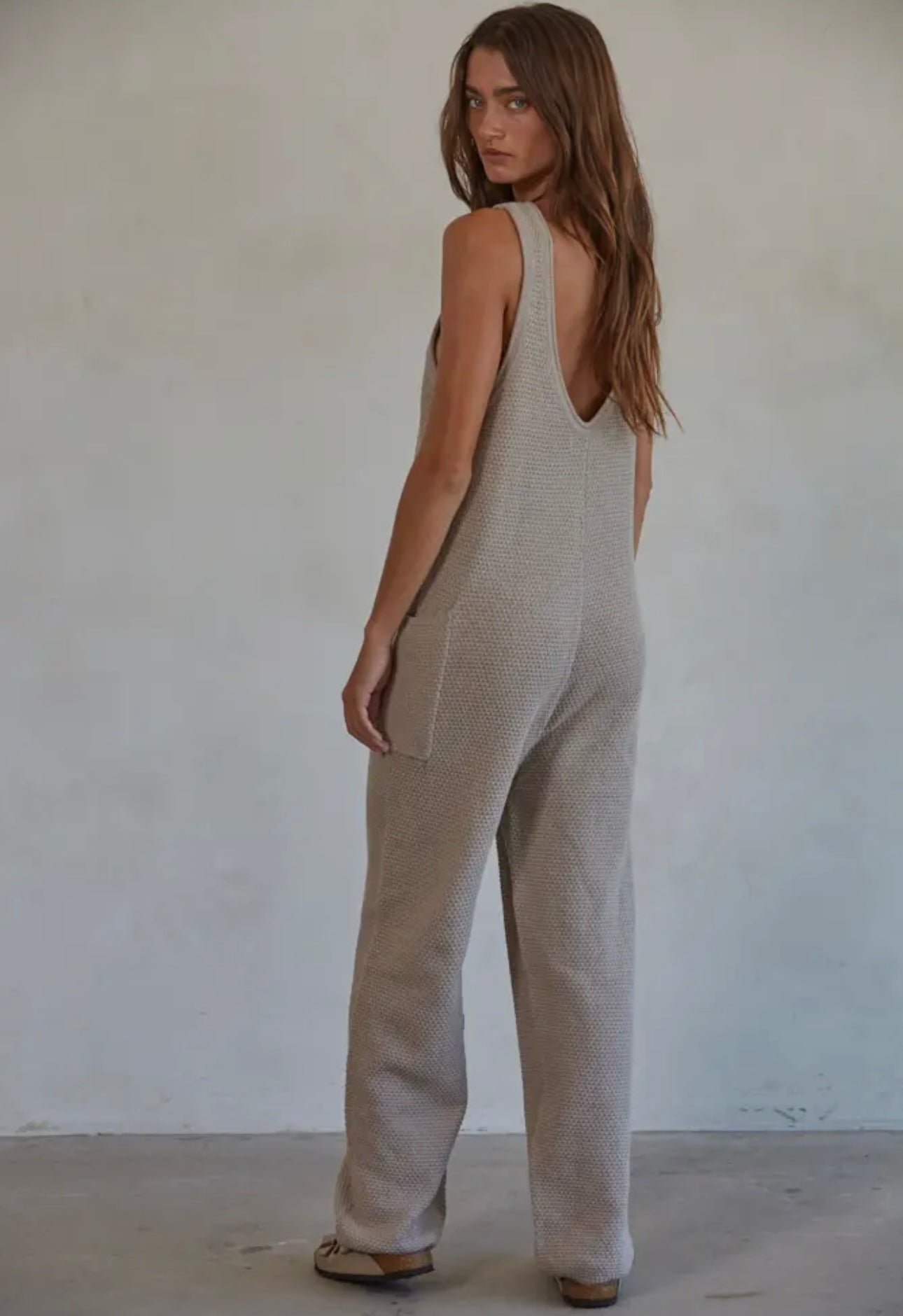 100% Cotton Knit Sweater Jumpsuit