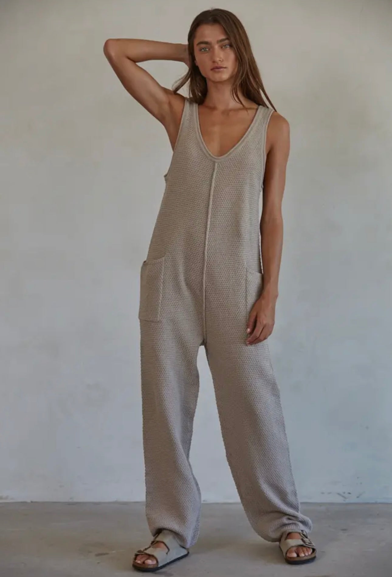 100% Cotton Knit Sweater Jumpsuit