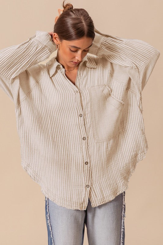 Lightweight Woven Top - Oatmeal