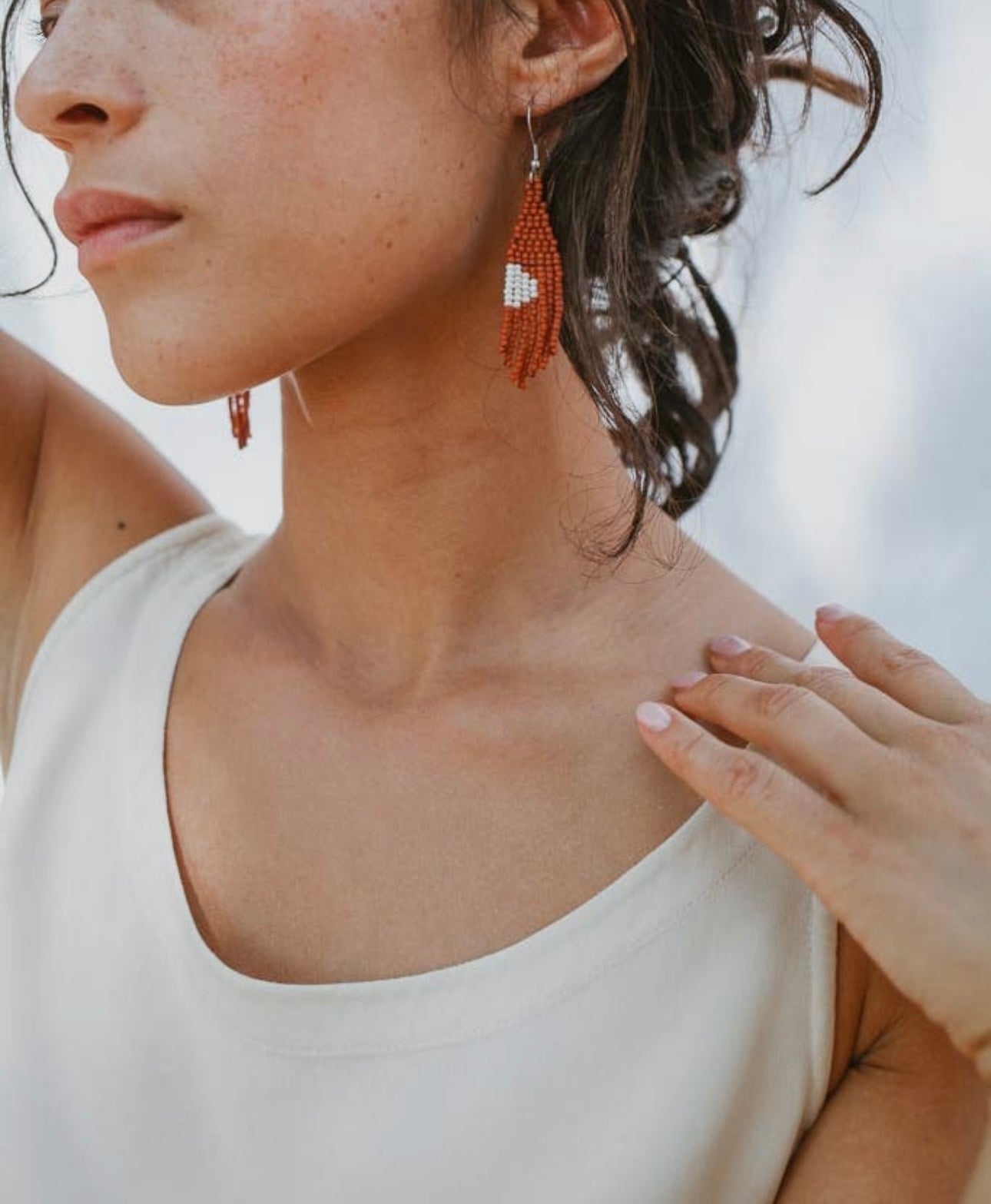 Beaded Fringe Earrings - Desert mini