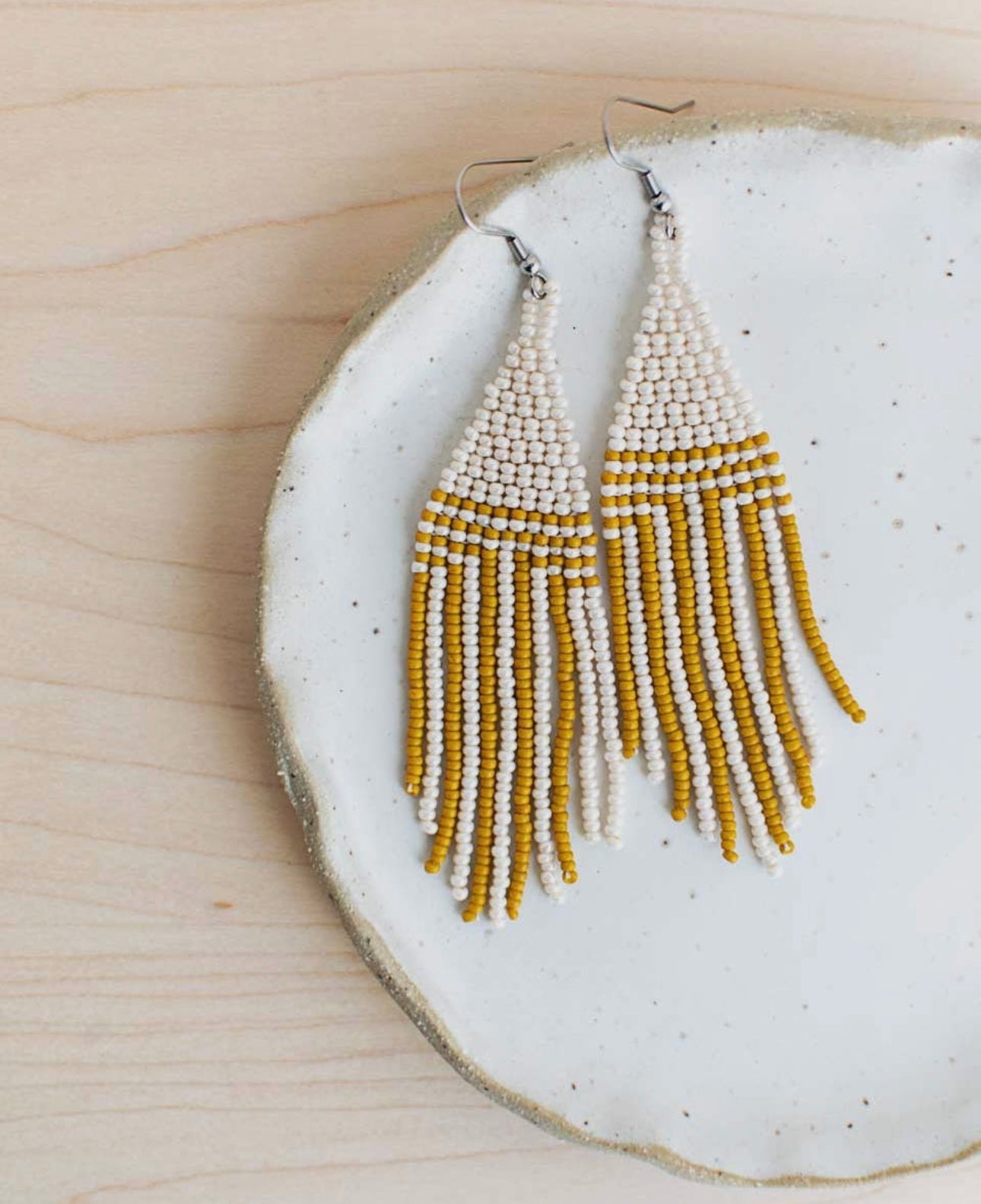 Beaded Fringe Earrings - Marigold